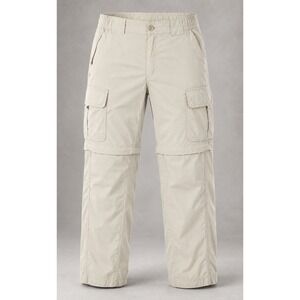 Columbia Titanium Mens Cargo Pants L 32 Nylon Beige Convertible Hiking Outdoor